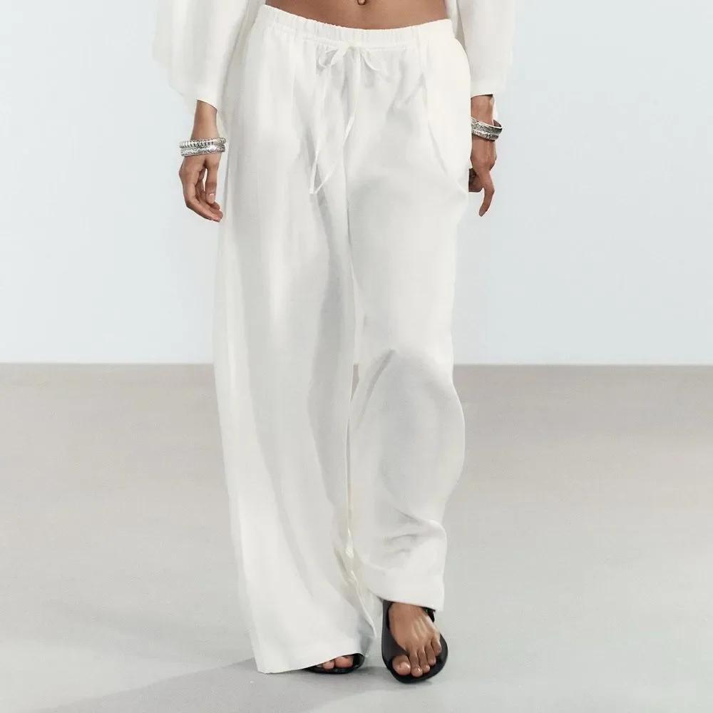 ZARA LINEN PALAZZO PANTS NEW